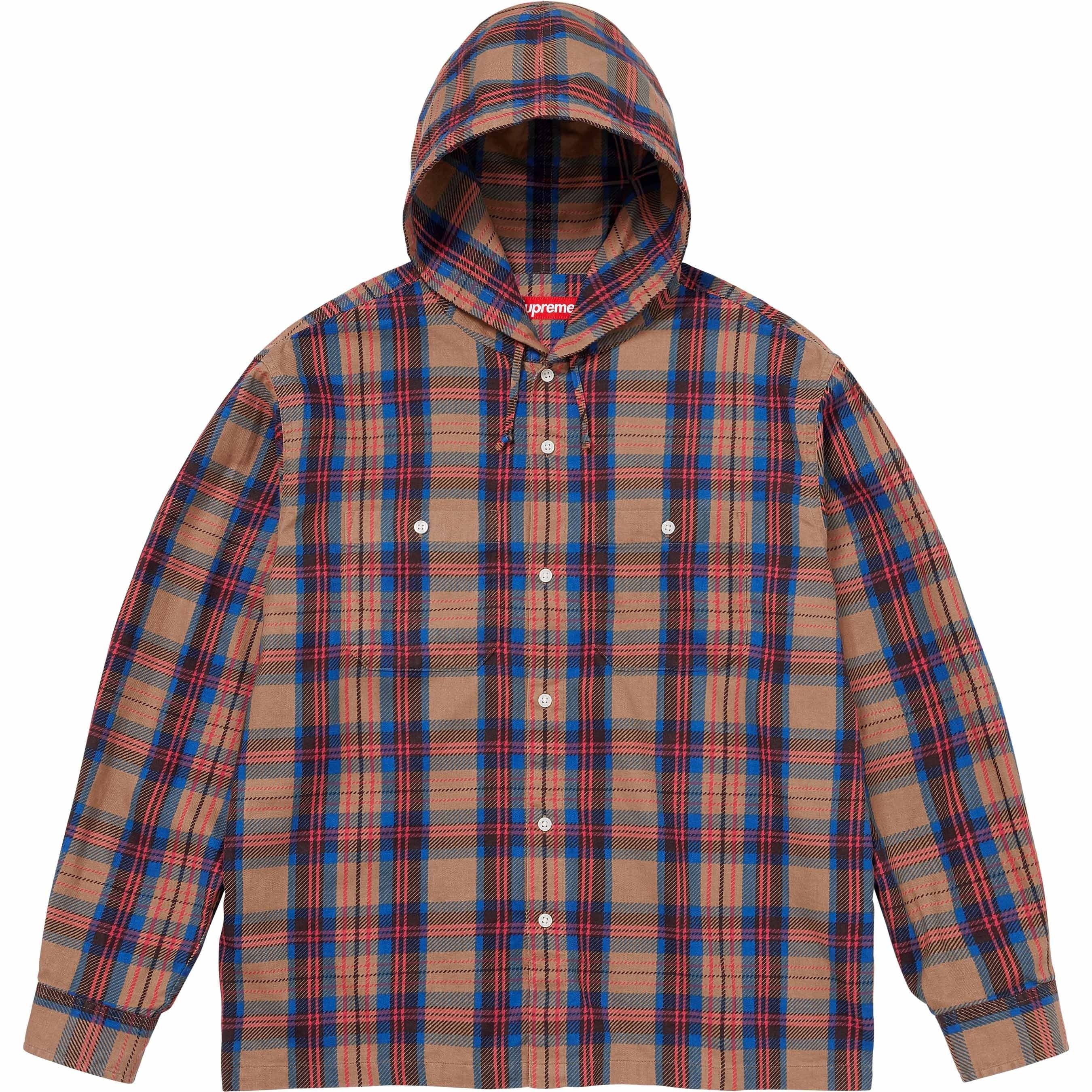 Printed Hooded Flannel Shirt view 7
